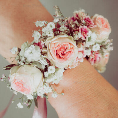 Vintage Blüten-Armband in rosa zur Hochzeit