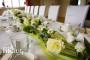 Blumen-Tischdeko Hochzeit weiß
