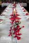 Blumen-Tischdeko zur Hochzeit rot